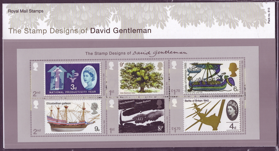 (image for) 2022 David Gentleman Royal Mail Presentation Pack 613